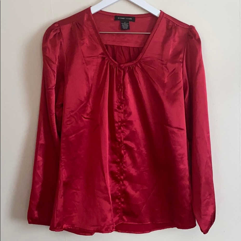 Silky Red Blouse